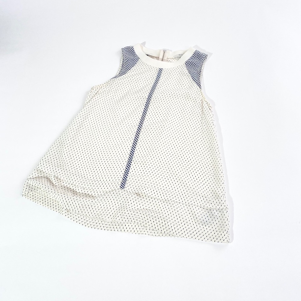 Madewell silk black and white tank blouse
